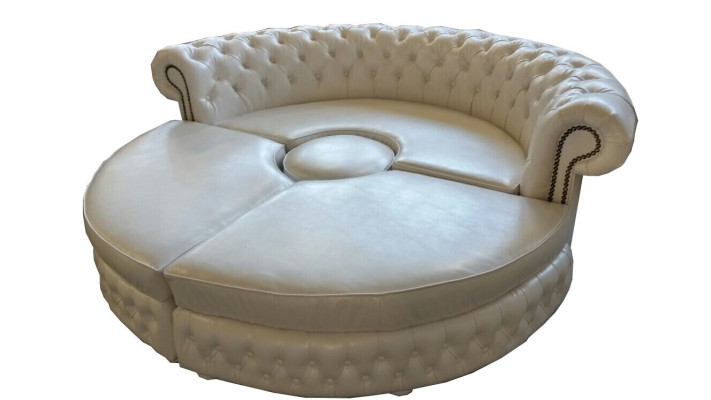 Chesterfield ROUND SOFA Corner sofa Royal semicircular designer sofa couch leather sofa