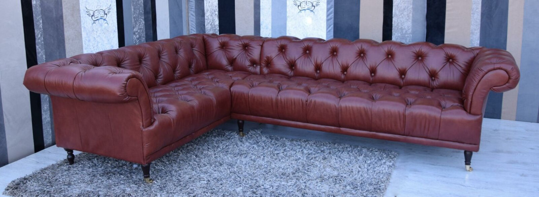 Elegant Chesterfield Sofa Corner sofa Upholstery Suite - made to measure