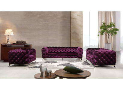 Sofa Chesterfield Couch Upholstery XXL Big Suite Textile 3+2+1 designer couches