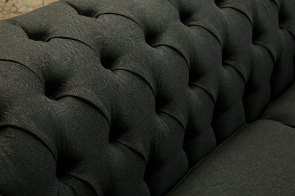 Black Modern Three Seater Chesterfield Luxury 3 Seater Sofa