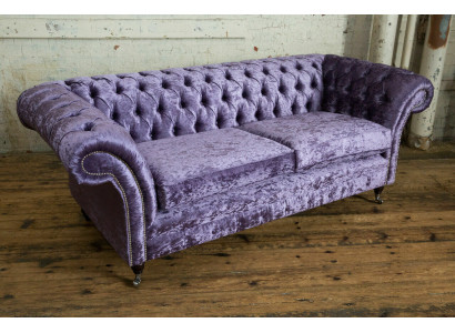 Purple Chesterfield Three Seater Chesterfield Luxury 3-Seater Sofa