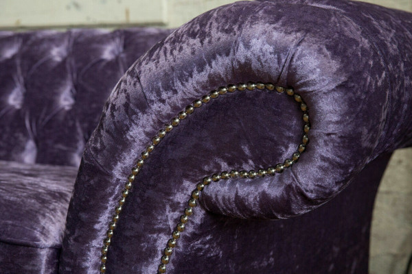 Purple Chesterfield Three Seater Chesterfield Luxury 3-Seater Sofa