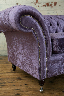 Purple Chesterfield Three Seater Chesterfield Luxury 3-Seater Sofa