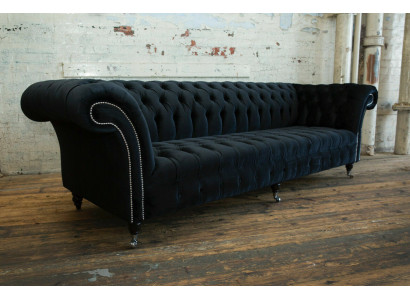 Black Modern Four Seater Luxury 4-Seater Living room Sofa