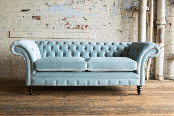 HellBlue modern Chesterfield three-seater living room luxury couch