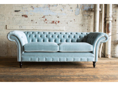 HellBlue modern Chesterfield three-seater living room luxury couch