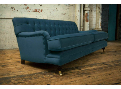 Blue Modern Chesterfield Three Seater Luxury 3 Seater Couch Living Room Sofa