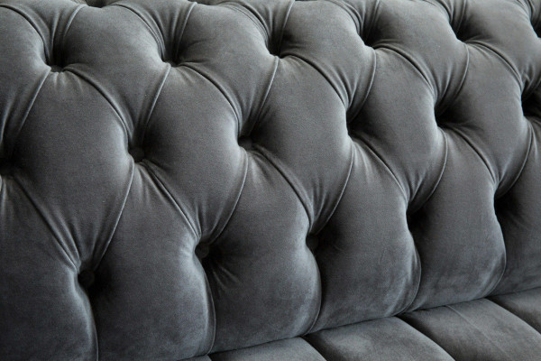 Modern Chesterfield gray 3-seater Stylish living room 3-seater couch