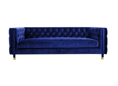 Blue's Sofa Chesterfield Big Designer 4-Seater new Textile Fabric Couches