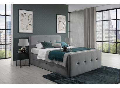 Modern Gray Chesterfield Bed Luxury Double Beds Bedroom Furniture
