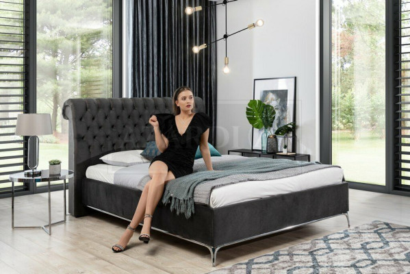 Black Chesterfield Luxury Double bed Designer Bedroom Furniture