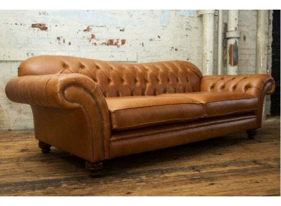 Brown Chesterfield three seater luxury living room 3 seater couch