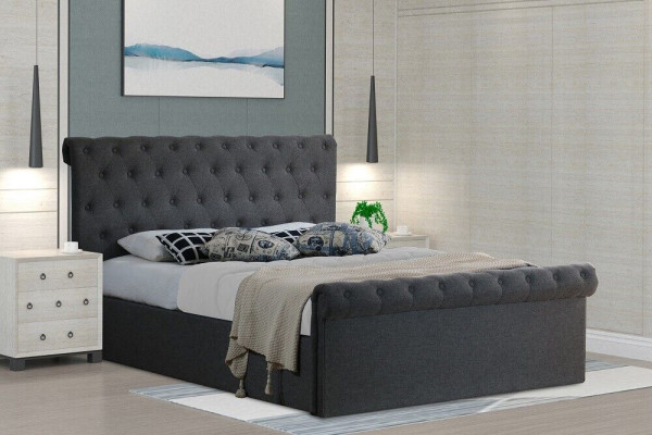 Chesterfield Classic s Design Bed Upholstery Beds Textile 140x200cm