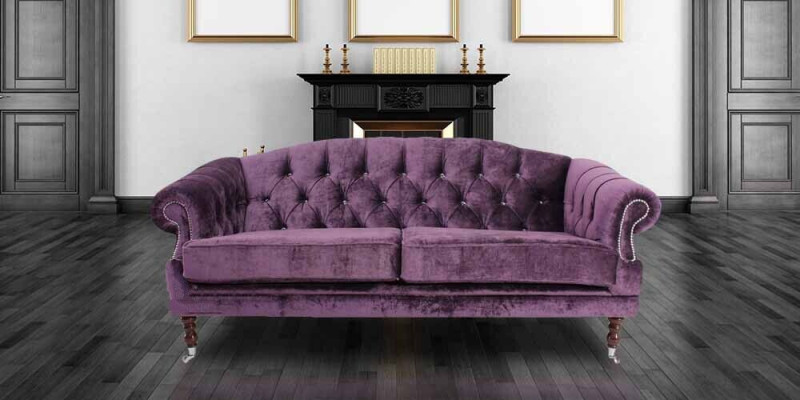 Baroque Rococo Sofa Couch Textile Velvet Chesterfield - Designer Couches