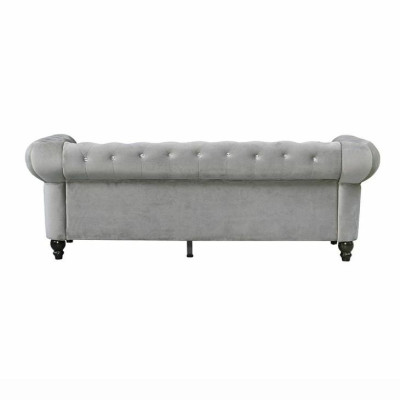Gray Chesterfield 3 seater luxury living room couch designer sofa