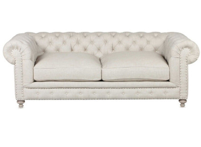 White Upholstery Chesterfield 3-Seater Luxury Living room Sofa