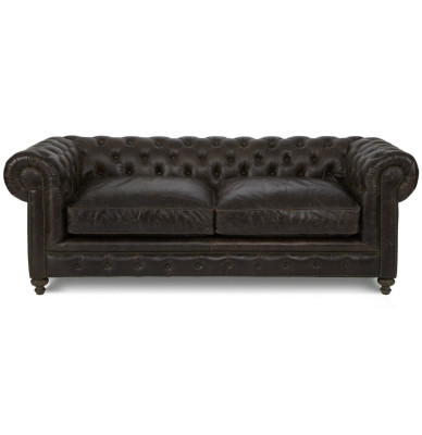 Modern Black Chesterfield Three Seater Living room Luxury Sofa