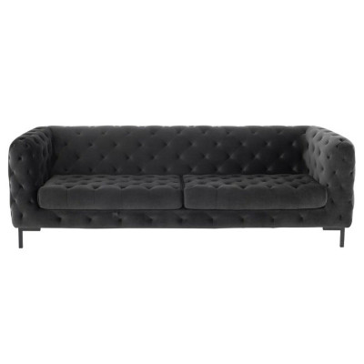 Designer Black Three Seater Chesterfield 3 Seater Modern Couch