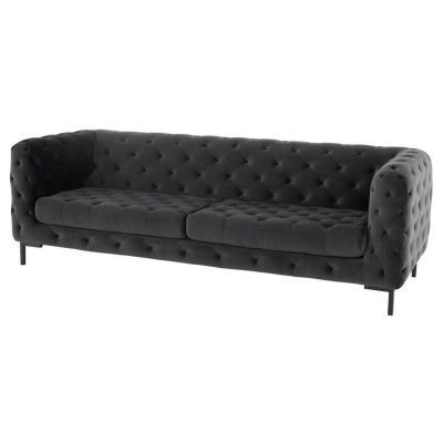 Designer Black Three Seater Chesterfield 3 Seater Modern Couch