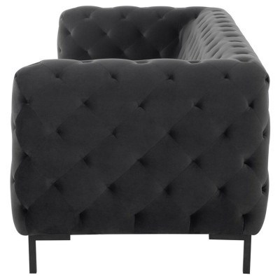 Designer Black Three Seater Chesterfield 3 Seater Modern Couch
