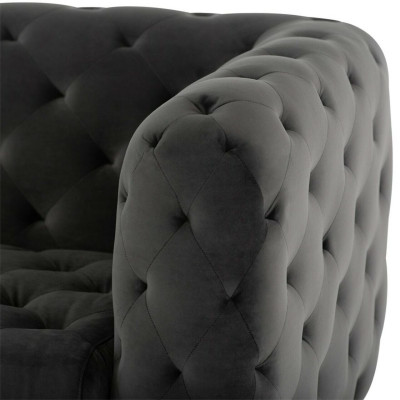 Designer Black Three Seater Chesterfield 3 Seater Modern Couch