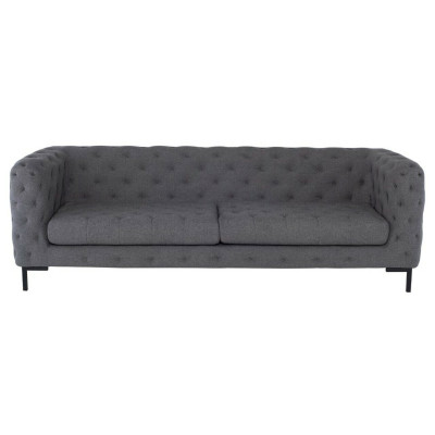 Gray Upholstery Chesterfield 3-Seater Luxury Living room Couch