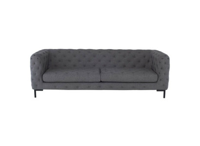 Gray Upholstery Chesterfield 3-Seater Luxury Living room Couch