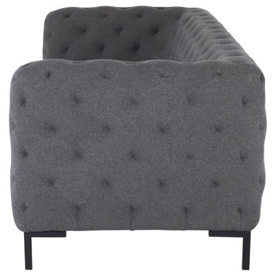 Gray Upholstery Chesterfield 3-Seater Luxury Living room Couch