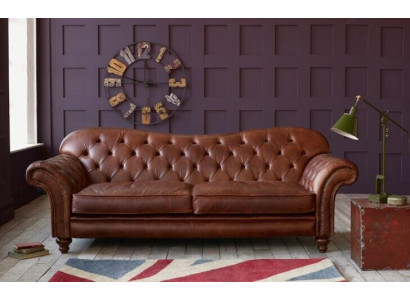 Luxury Chesterfield Living room Couch Brown Sofa Seat Upholstery Textile Couches new