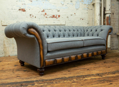 Gray Chesterfield Fabric Sofa Couch Couches Sofa Seat Sofas Textile new Upholstery