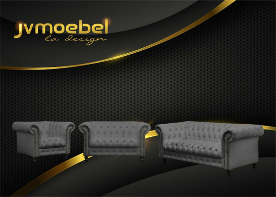 Living room Chesterfield Design Sofa set Furniture Couch 321 Seater Couches Sofas