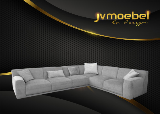 Corner sofa L-shape Desing Couch Textile Fabric Living landscape Corner suite Sofas Couches
