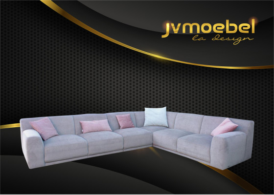 Corner sofa L-shape Desing Couch Textile Fabric Living landscape Corner suite Sofas Couches