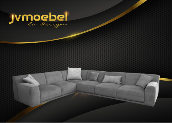 Corner sofa L-shape Desing Couch Textile Fabric Living landscape Corner suite Sofas Couches