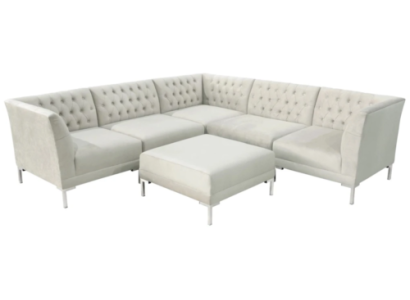 Corner sofa beige chamgpaner white chesterfield couch Textile luxury Furniture Corner suite