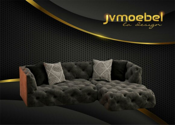 Chesterfield L-shape Corner sofa Couch Design Textile Upholstery Suite Sofa Corner new
