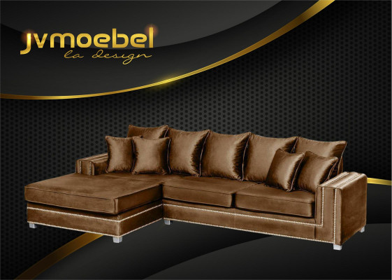 Corner sofa L-shape Textile Luxury Design Living landscape Upholstery Couch Couches Furniture