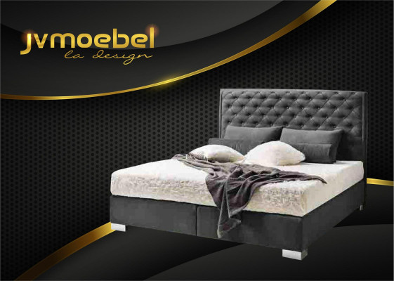 Chesterfield Boxspring Bed Textile Bedroom Furniture Modern Beds Fabric new
