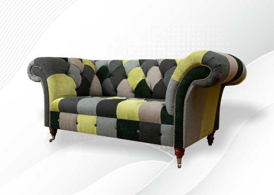 Chesterfield Sofa Couch Upholstery Sofas Classic r 2 Seater Leather Textile Colorful
