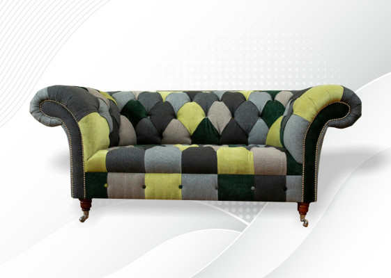 Chesterfield Sofa Couch Upholstery Sofas Classic r 2 Seater Leather Textile Colorful