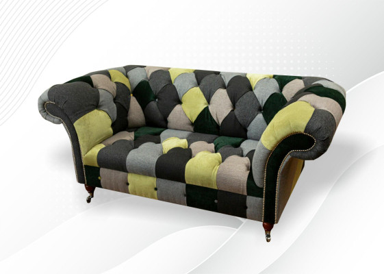 Chesterfield Sofa Couch Upholstery Sofas Classic r 2 Seater Leather Textile Colorful