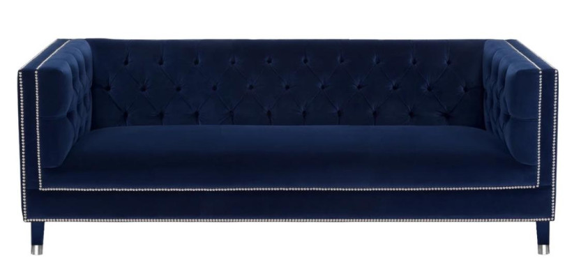 Luxury Black Fabric Couch Velvet Three Seater Upholstery Furniture Hotel Living room Practice
