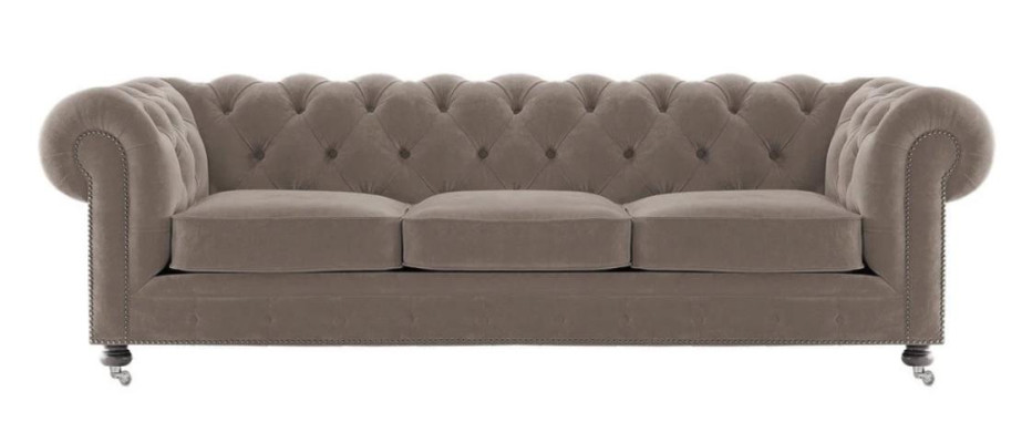 Luxury Yellow Chesterfield Velvet Three Seater Upholstery Furniture Hotel Living room Practice