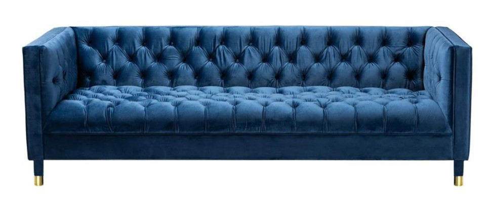 Green Three Seater Fabric Chesterfield Design Couches Upholstery Sofa Living room 230cm
