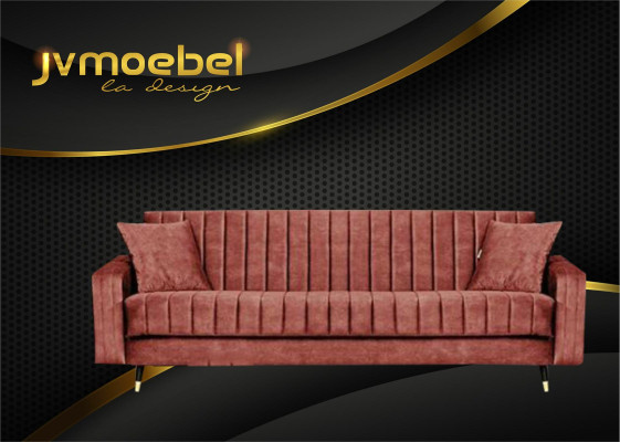 Three seater fabric living room pink design sofa sofas velvet xxl big upholstery couches