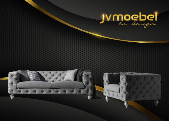Three seater fabric living room gray design sofa sofas velvet xxl big upholstery couches