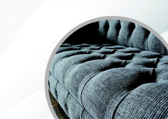 Fabric Sofa Couch Upholstery Suite 3 Seater Couches Sofas Chesterfield Gray Velvet