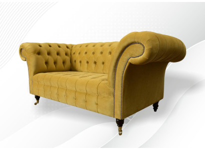 Sofa 2 Seater Design Sofas Upholstery Modern Seat Fabric Yellow Two-seater new Couch