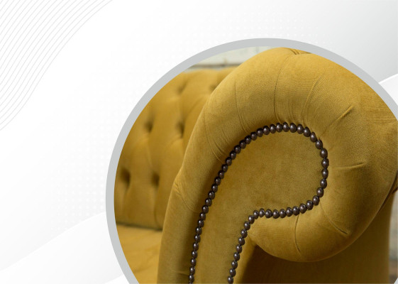 Sofa 2 Seater Design Sofas Upholstery Modern Seat Fabric Yellow Two-seater new Couch