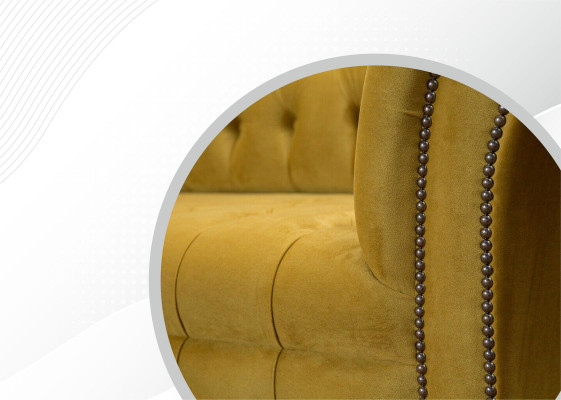 Sofa 2 Seater Design Sofas Upholstery Modern Seat Fabric Yellow Two-seater new Couch